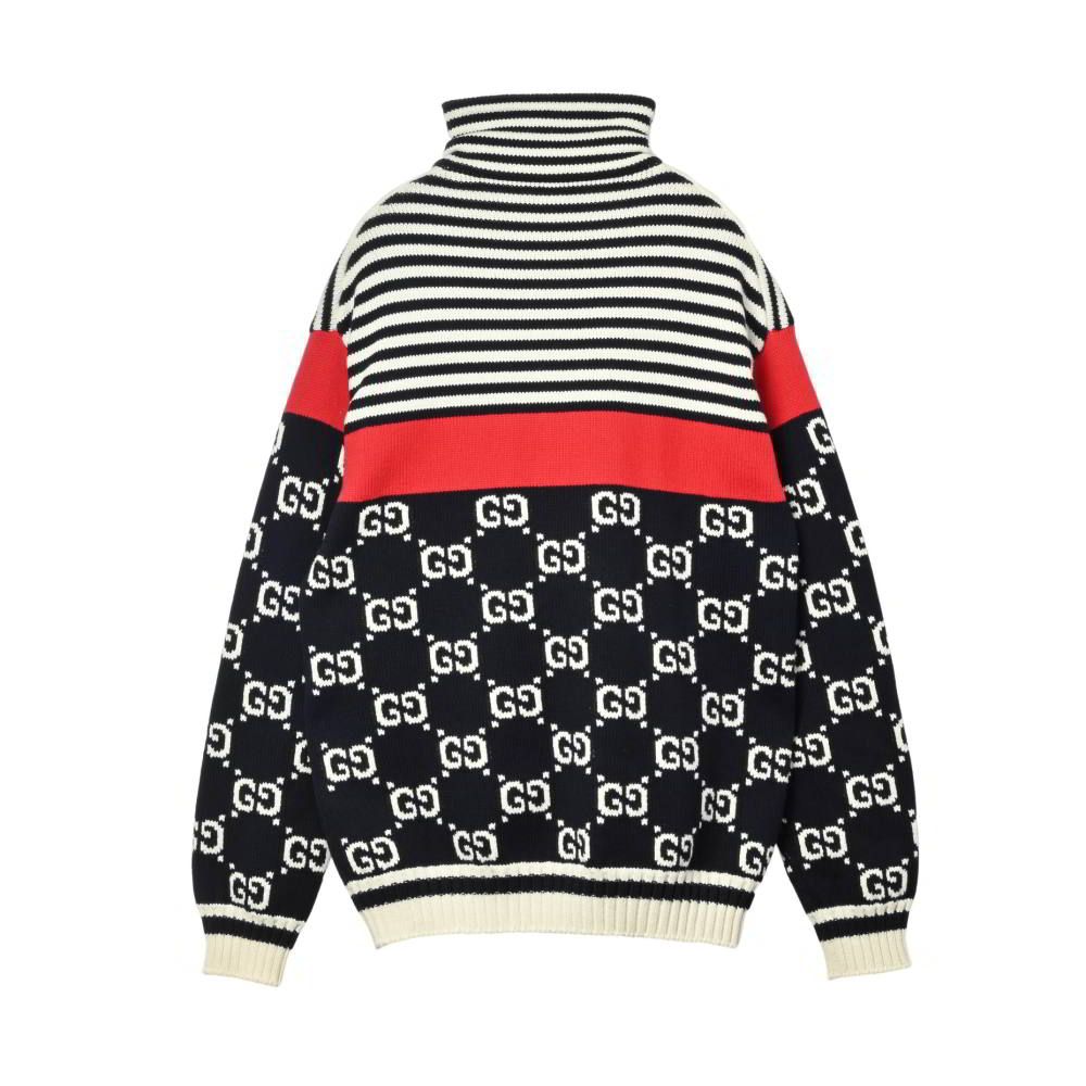 GUCCI GG ボーダー切替 ジップ ニット ジャケット - メルカリ