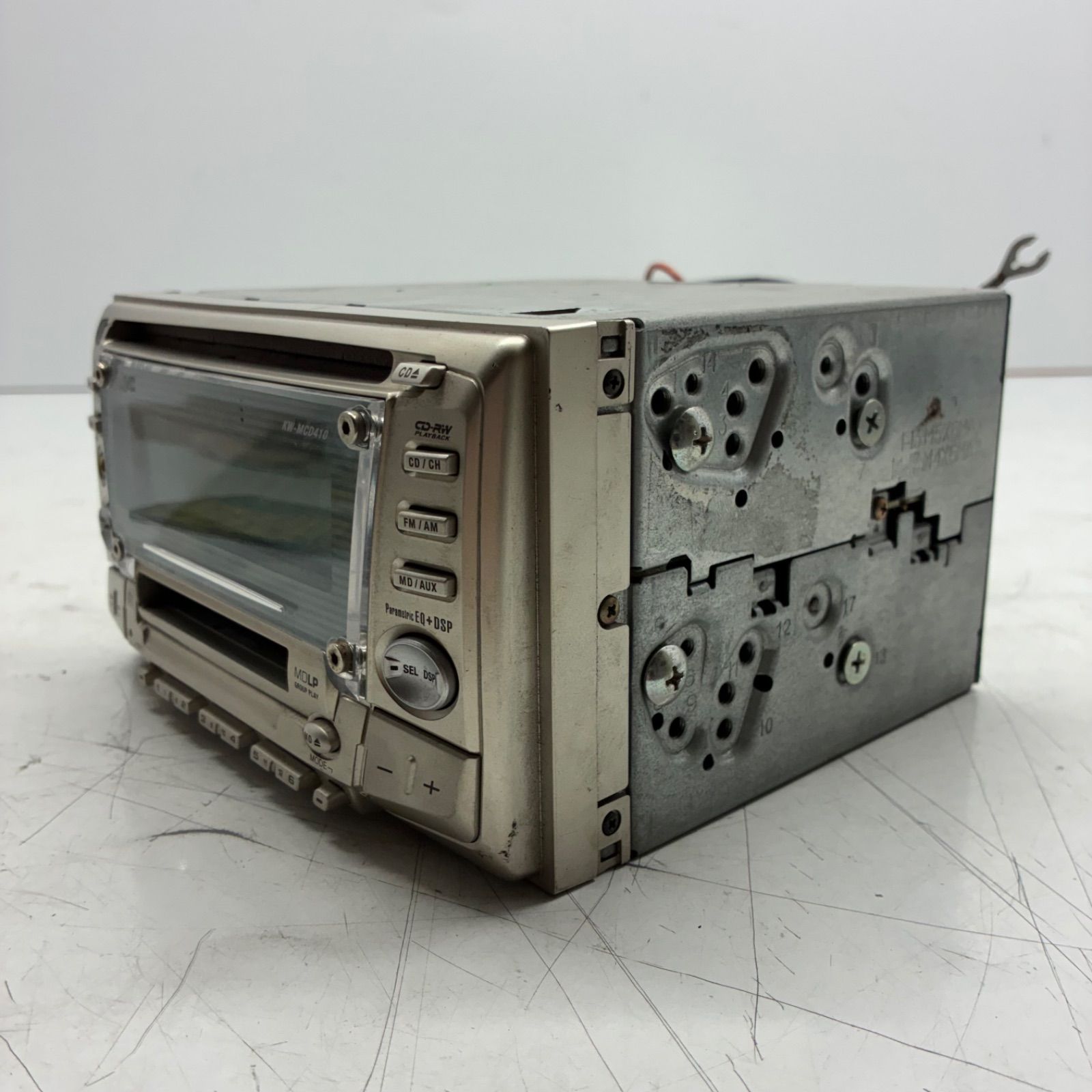 Y【当時物】JVC KW-MCD410 2DIN カーオーディオ チューナー デッキ