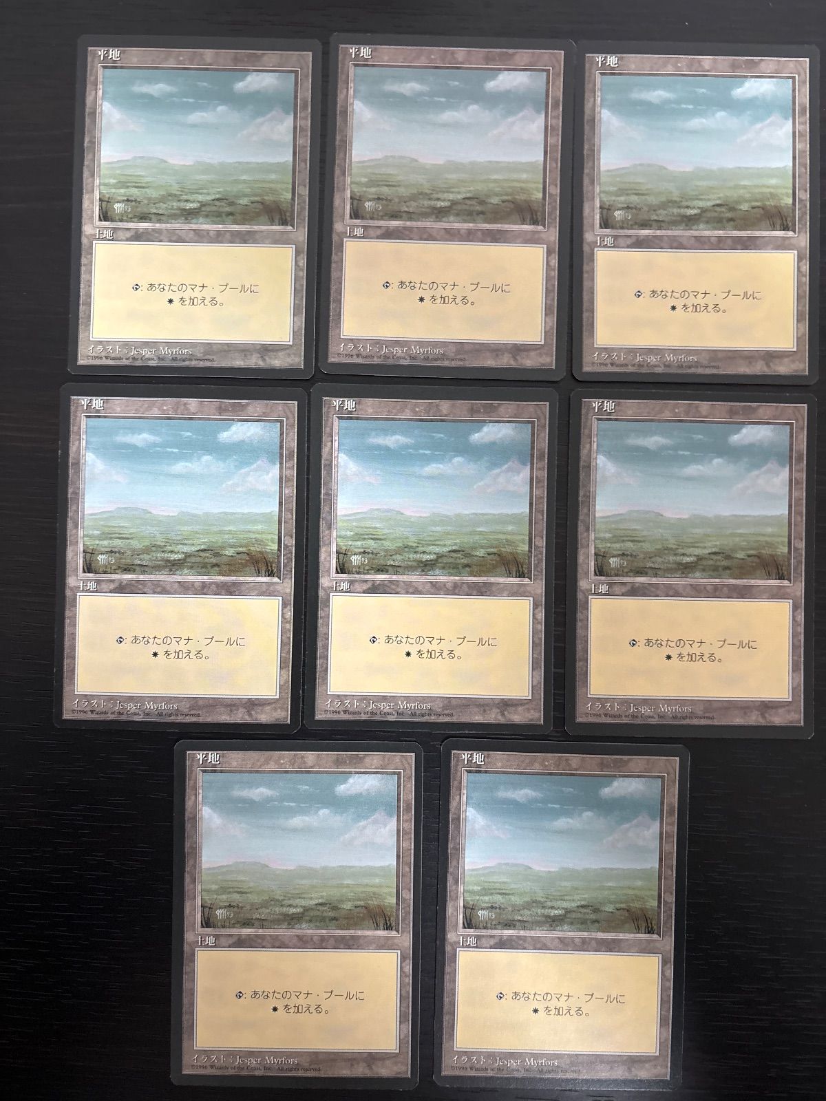 kmq1 41 日黒 日本語 黒枠 基本土地 平地/Plains 8枚 型番統ー 日本語