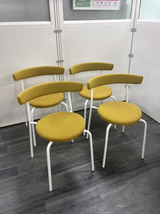 中古品】コクヨ デイズオフィスシリーズ スタッキングチェア4脚セット