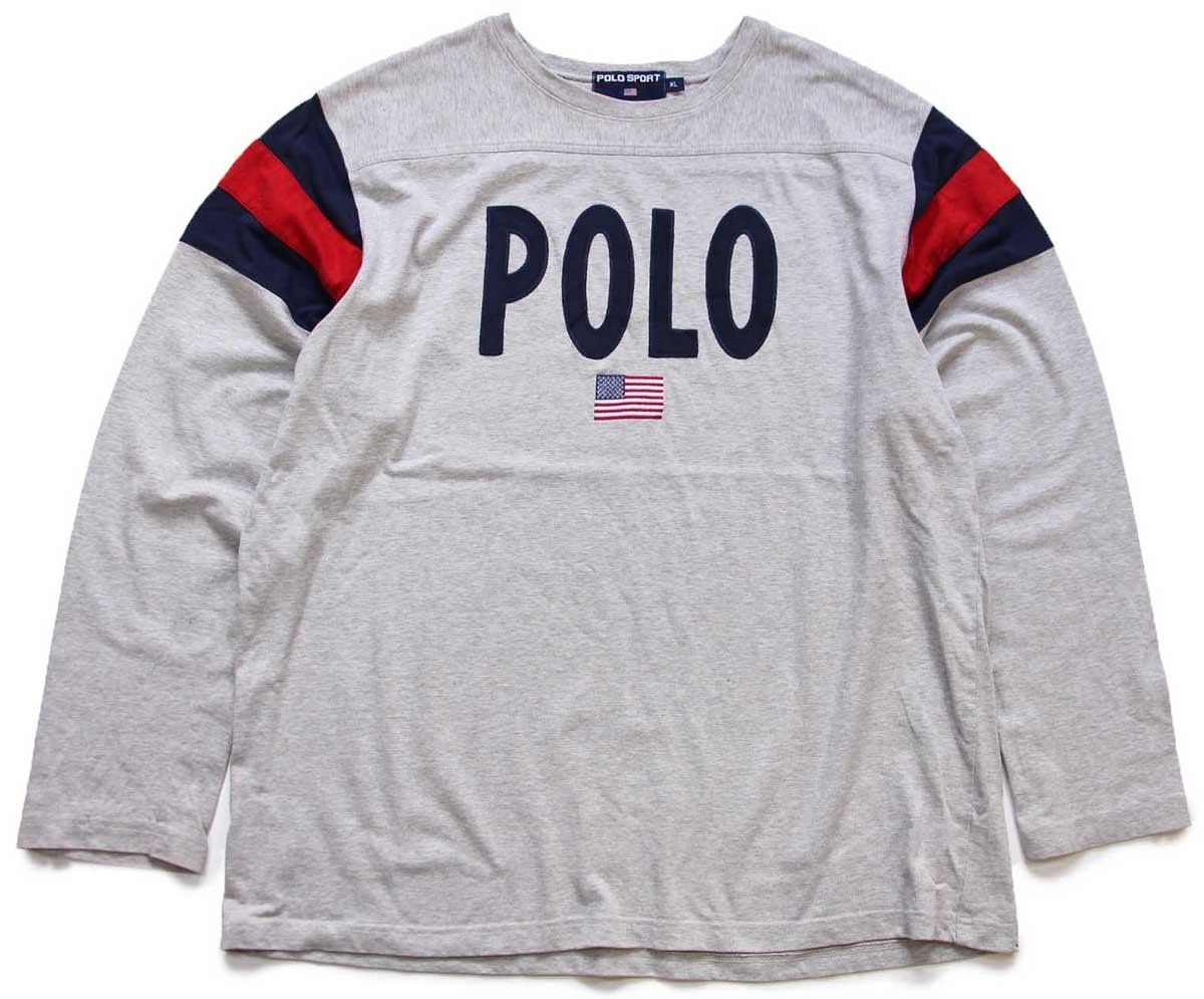 90s POLO SPORT ポロ スポーツ ラルフローレン アップリケ 星条旗 刺繍