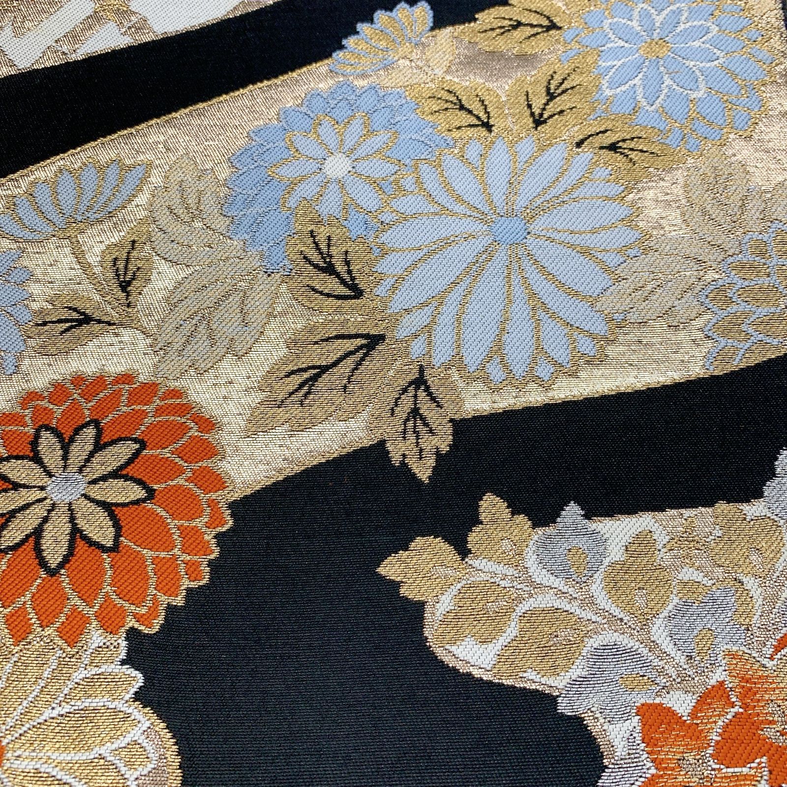 5994］袋帯 草花道長文様 金糸 六通 正絹 着物 フォーマル 黒 - メルカリ