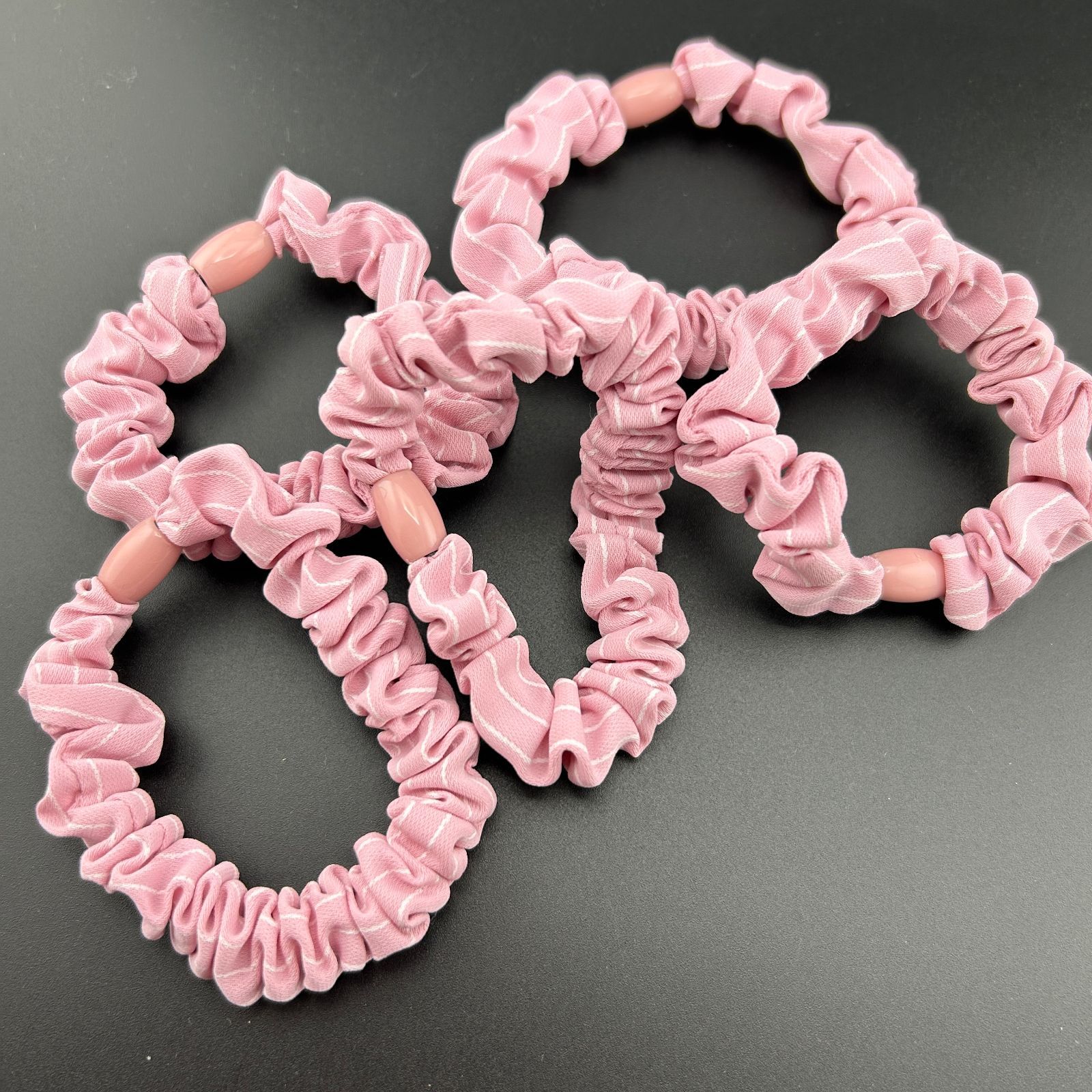 新品】ヘアアクセサリー ヘアゴム シュシュ ピンク 5点セット シンプル