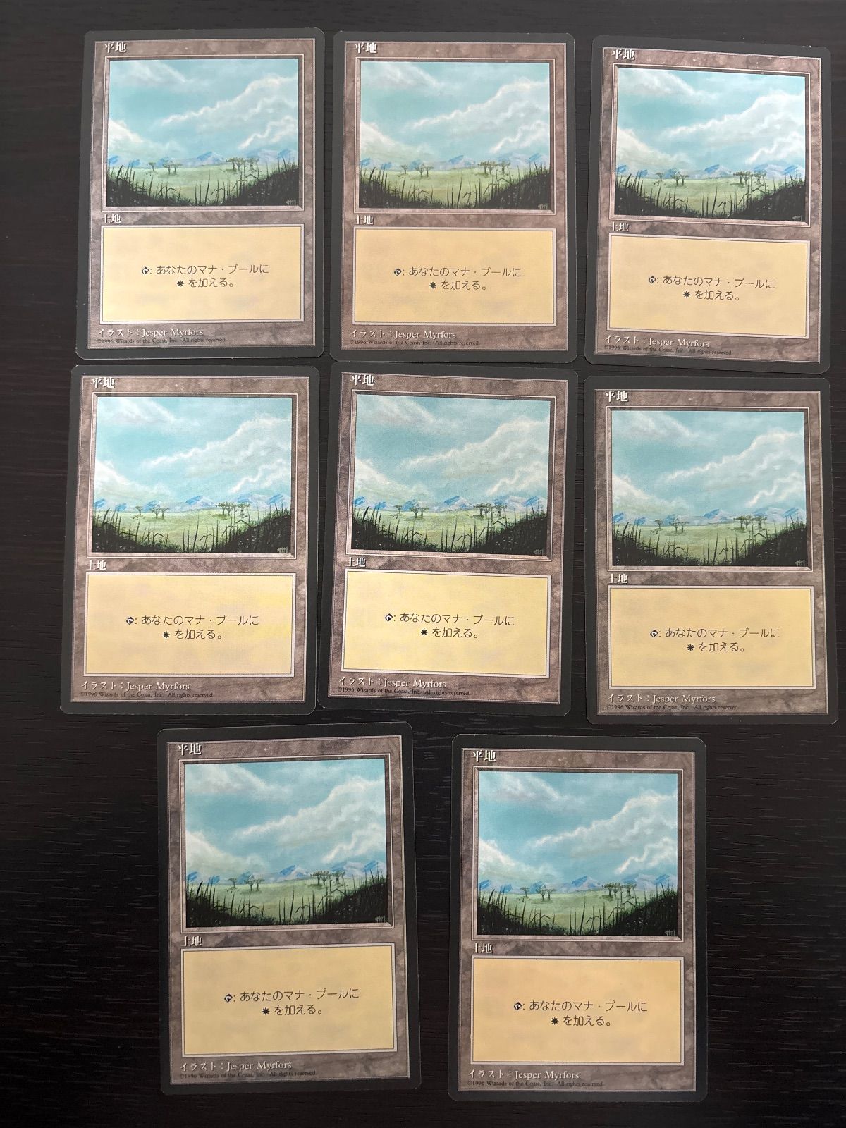 kmq1 42 日黒 日本語 黒枠 基本土地 平地/Plains 8枚 型番統ー 日本語