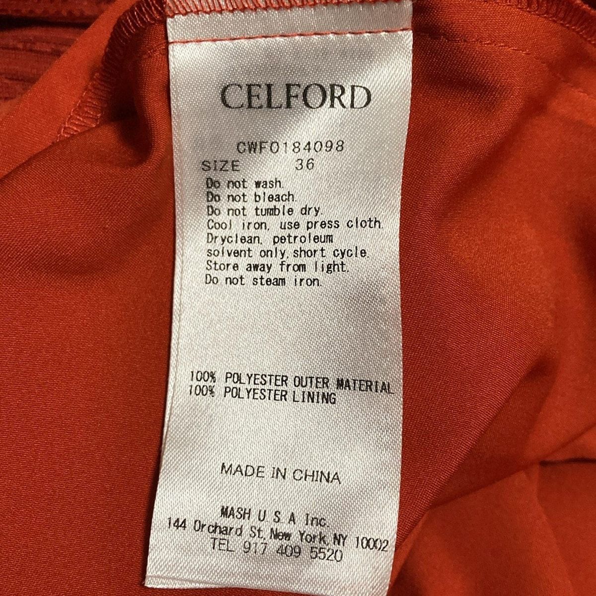 CELFORD(セルフォード) ワンピース サイズ36 S レディース - レッド