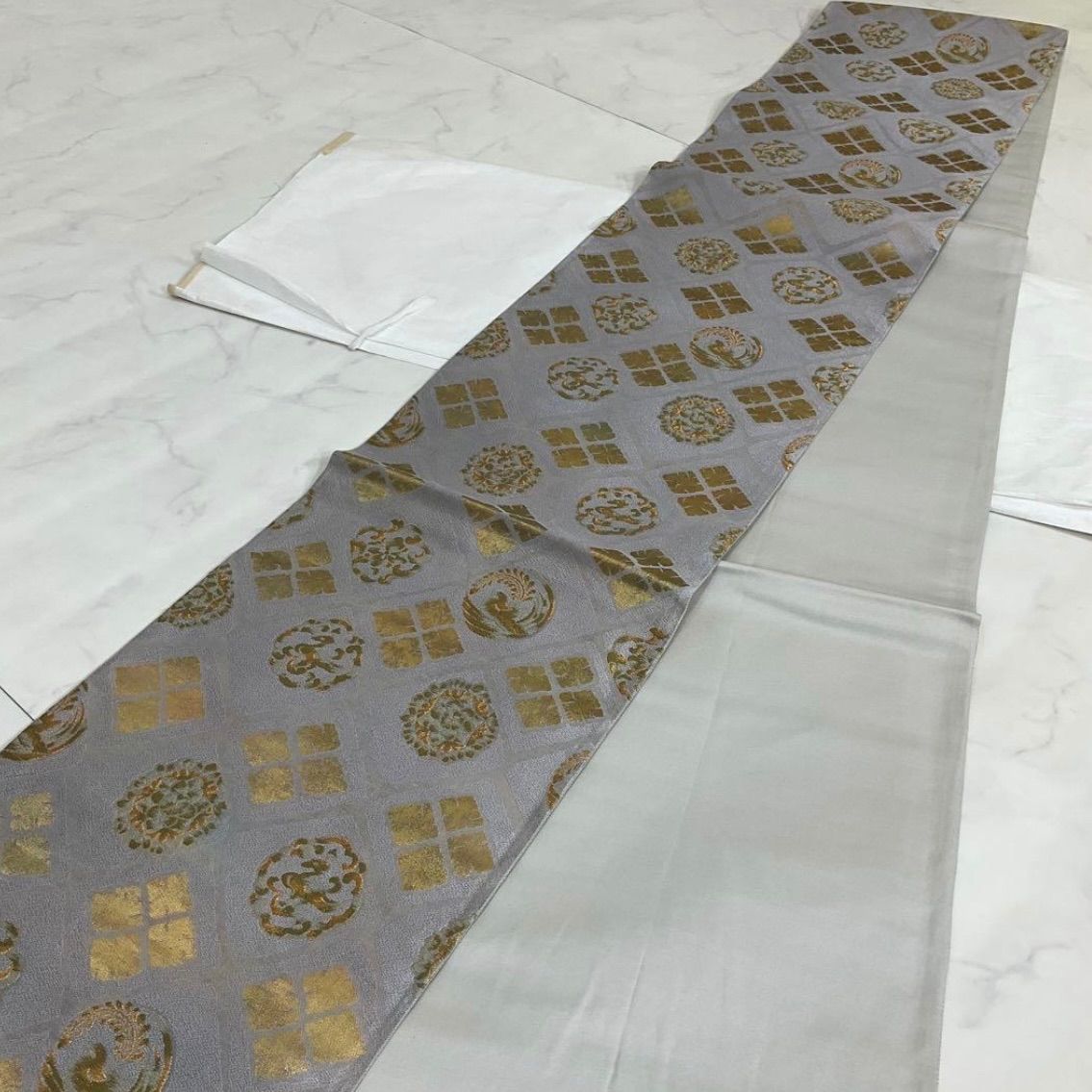 kimonoarisa厳選単衣◆未使用品本塩沢◆仕付け糸付裄68.5丈166.5 季節もの在庫処分 ］ 【単衣・夏用】 ［洗える素材］ セオα（アルファ