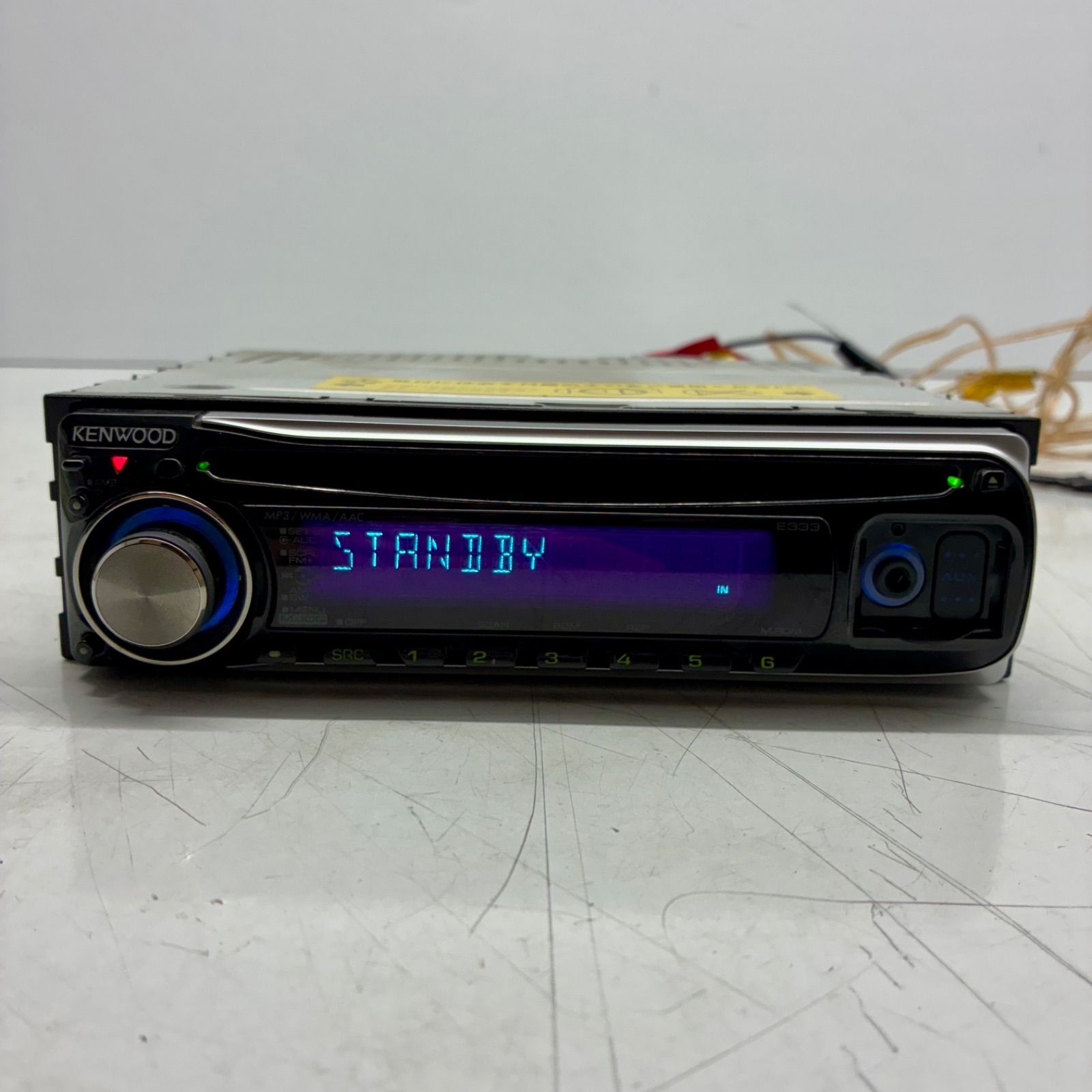 KENWOOD ケンウッド E333 1DIN 汎用 プレイヤー オーディオ プレイヤー チューナー デッキ フロント AUX CD FM AM 動作確認済 P71746