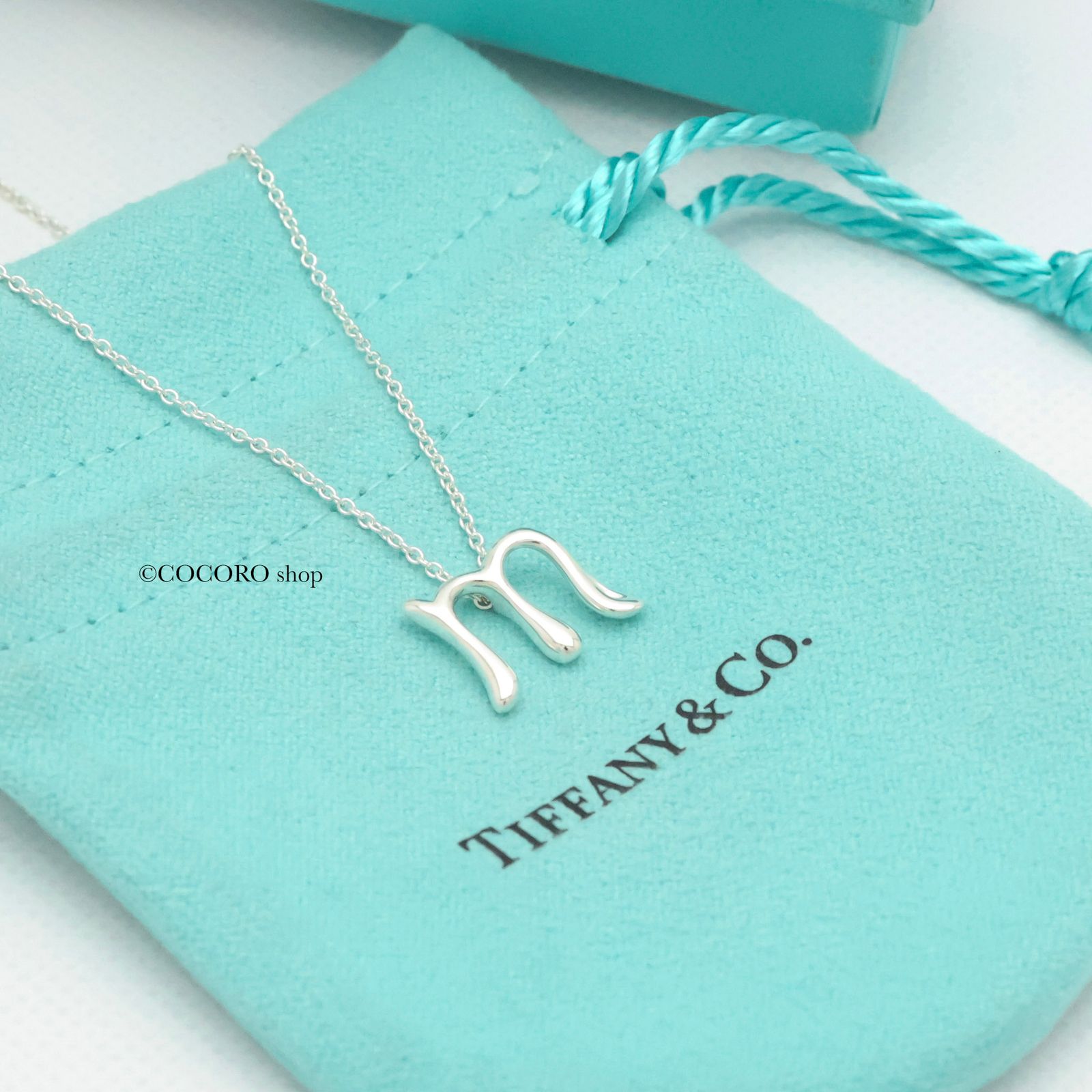 極美品✨ ティファニー ネックレス イニシャル M AG925 美品】ティファニー TIFFANY&Co. レター イニシャル M エルサ