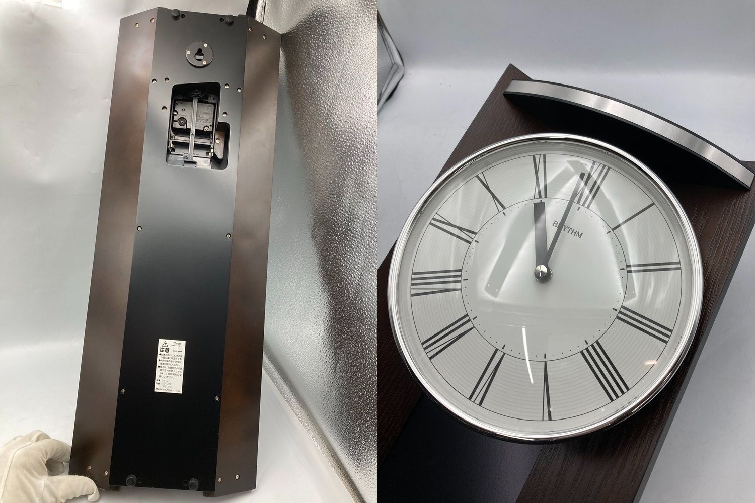 美品 RHYTHM リズム モダンライフM05 クオーツ 振り子時計 廃番