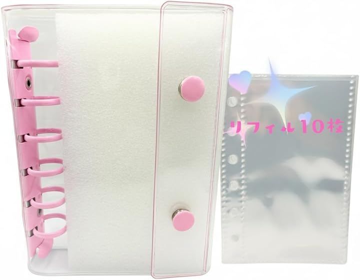 Hizuki シール帳 A7 バインダー 推し活 トレカ チェキ シール交換 透明