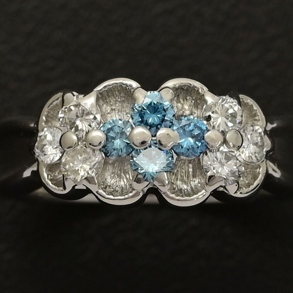 0.53ct/ブルーダイヤモンド・ダイヤモンドリング・指輪/Pt900-5.3g/9号