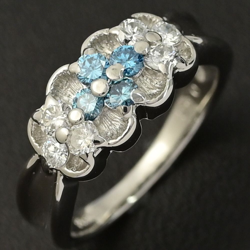 0.53ct/ブルーダイヤモンド・ダイヤモンドリング・指輪/Pt900-5.3g/9号