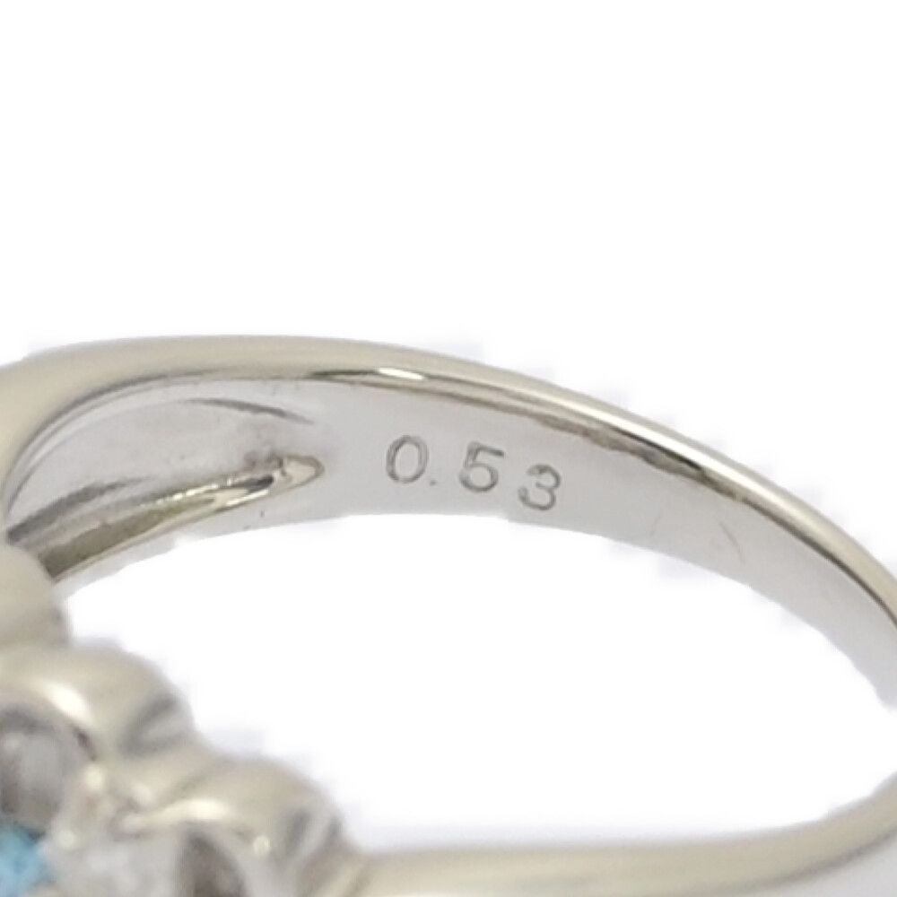 [新品] Ｐｔ９００　ダイヤモンドリング　ブルーダイヤ０．１３　白０．４３ アイスブルーダイヤモンドリング 0.1ct-up PT900 プラチナ 6本爪留め