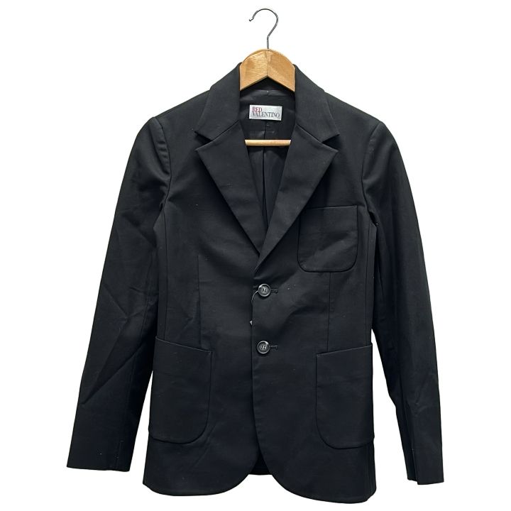 RED VALENTINO ブラックジャケット　48 RED VALENTINO (レッドヴァレンティノ) ☆ ③ テーラードジャケット