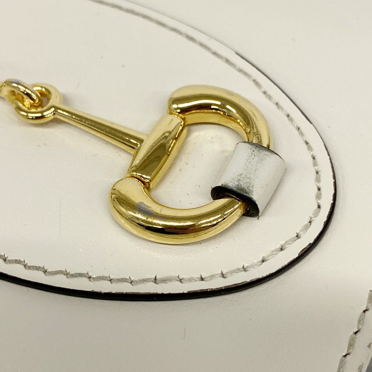 ☆SALE【5ob0568】グッチ 財布 ホースビット 621891 レザー ホワイト