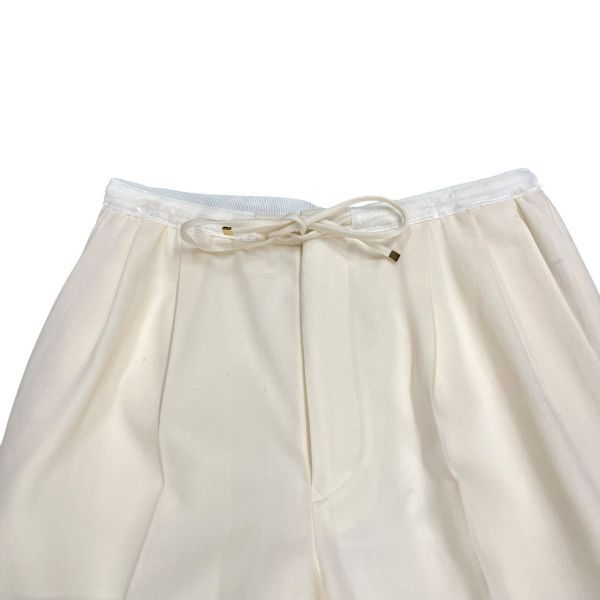 ◇ 美品 ドゥロワー Drawer パンツ テーパード 白 ウール シルク 40 M