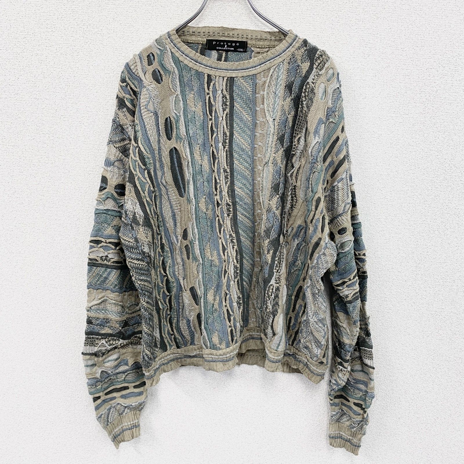 古着 used Protege COOGI風アクリルニットセーター 3Dニット 総柄