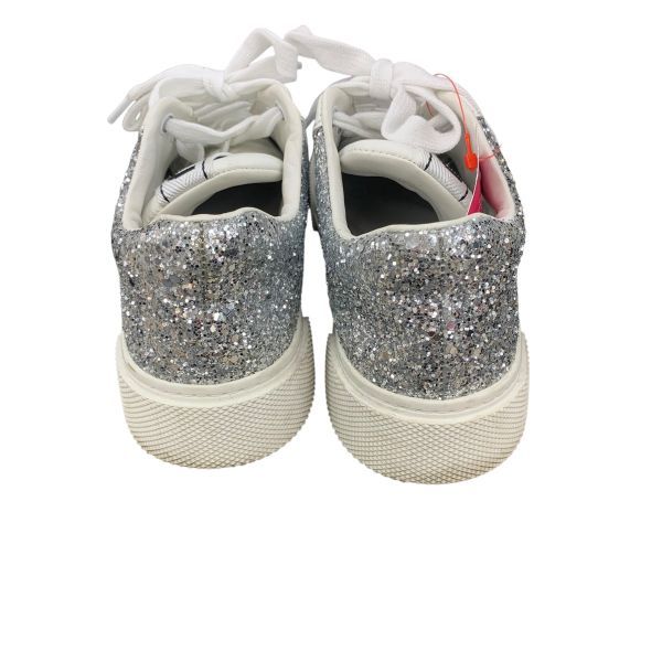 ○ ミュウミュウ MIU MIU スニーカー グリッター厚底 シルバー色 白 本