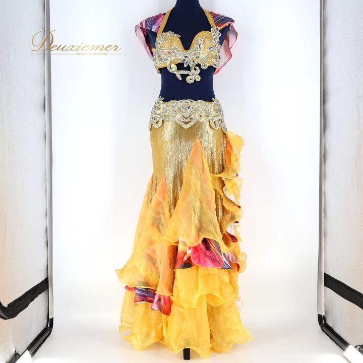 ベリーダンス ショップ オリエンタル 衣装 上下セット イエロー系