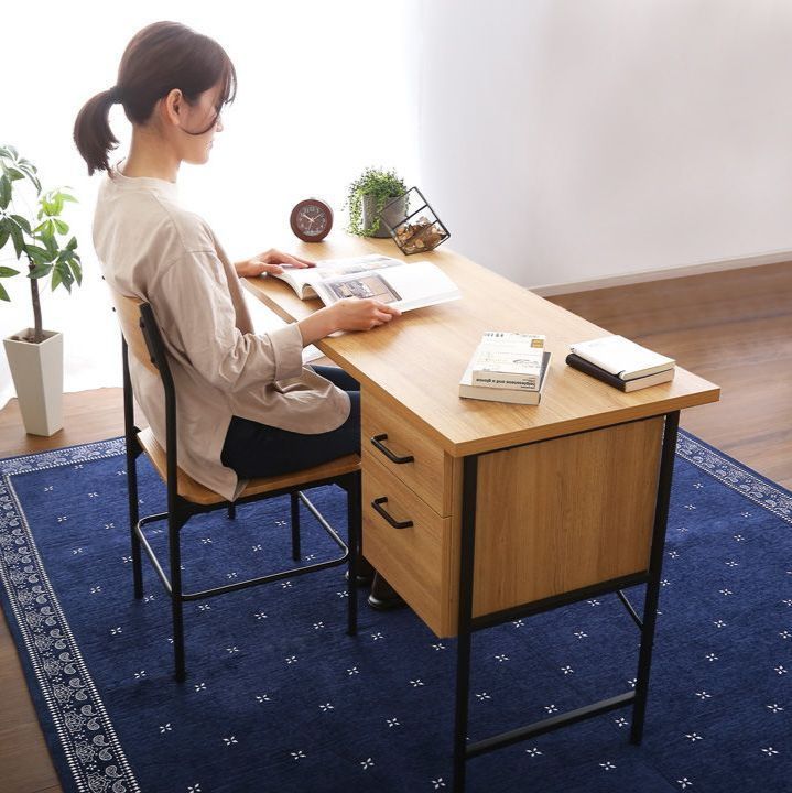 ♪ヴィンテージ風 引き出付 デスク＆チェアセット ［幅120cm］ ワーク