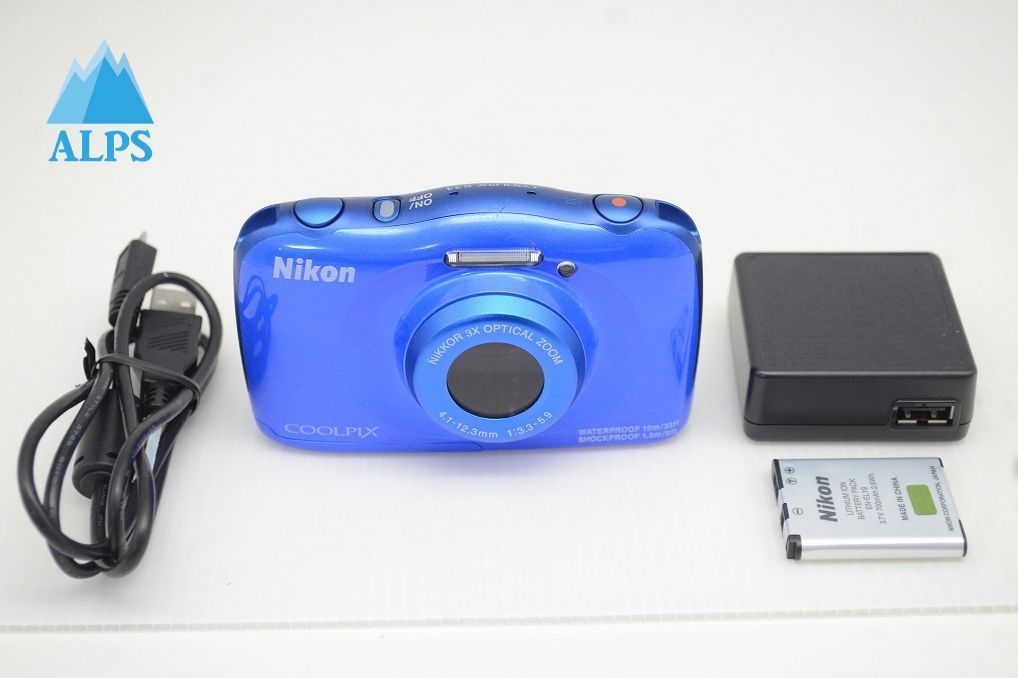 美品 Nikon ニコン COOLPIX S33 コンパクトデジタルカメラ ブルー
