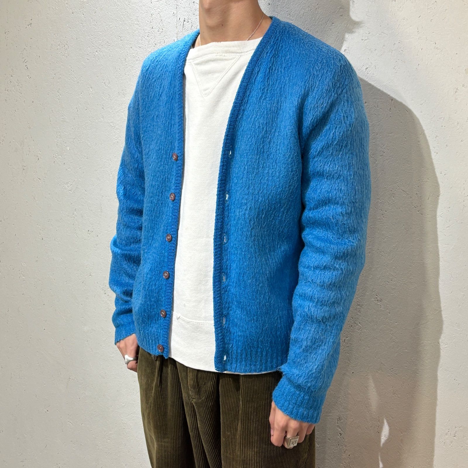 人気商品割引 BRENT◇カーディガン(厚手)/M/モヘア/BLU/無地/60s 1960