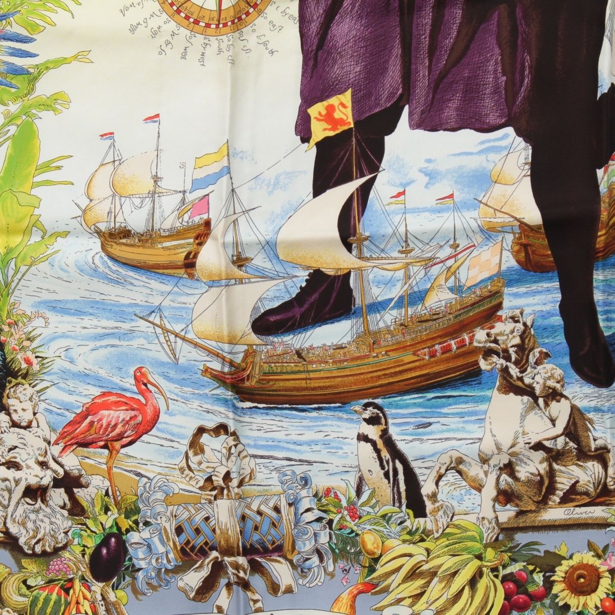 エルメス シルク カレ90 LES AMERIQUES アメリカ大陸 コロンブス