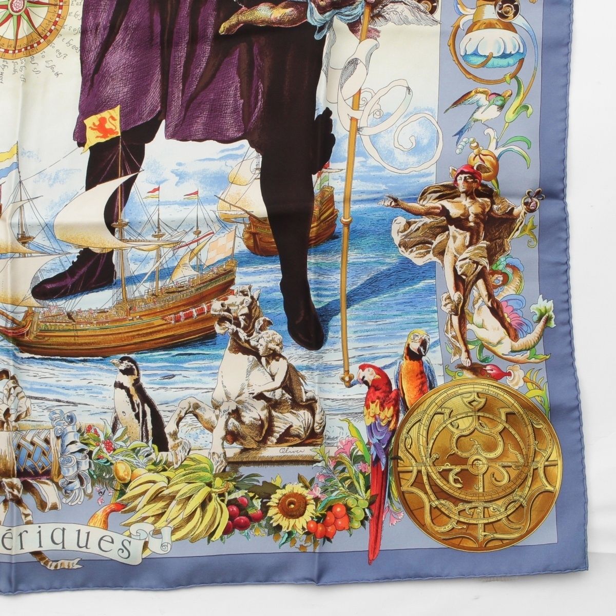 エルメス シルク カレ90 LES AMERIQUES アメリカ大陸 コロンブス