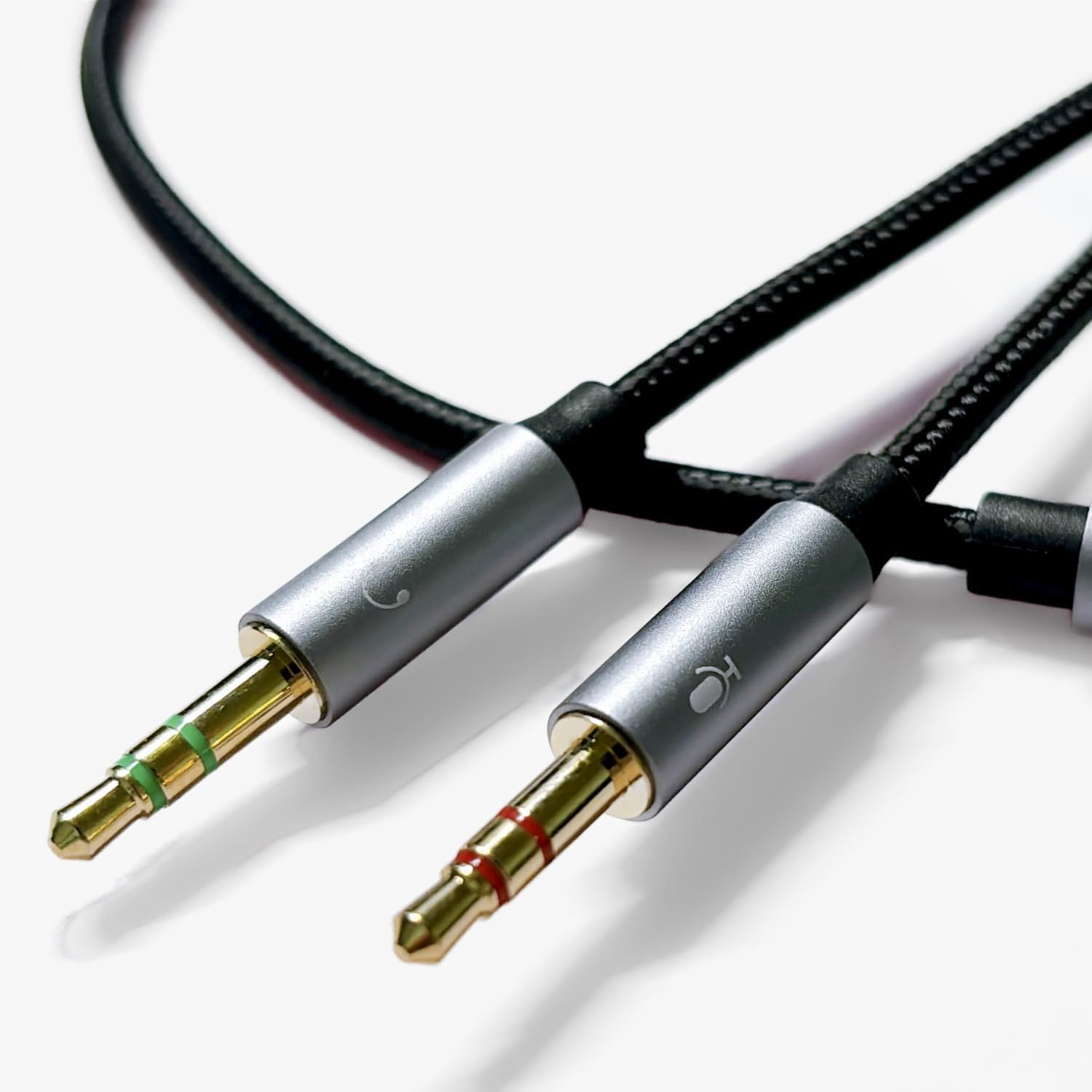 NOSTALSIC 3.5mm 4極 3極 変換ケーブル 4極(メス) - 3極(オスx2) 分岐