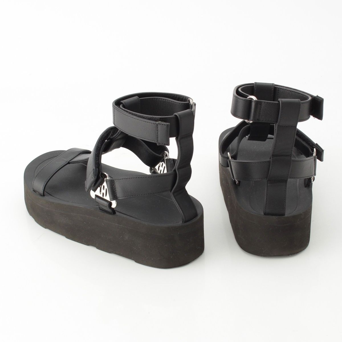 エルメス エニド レザー アンクルストラップ サンダル シューズ