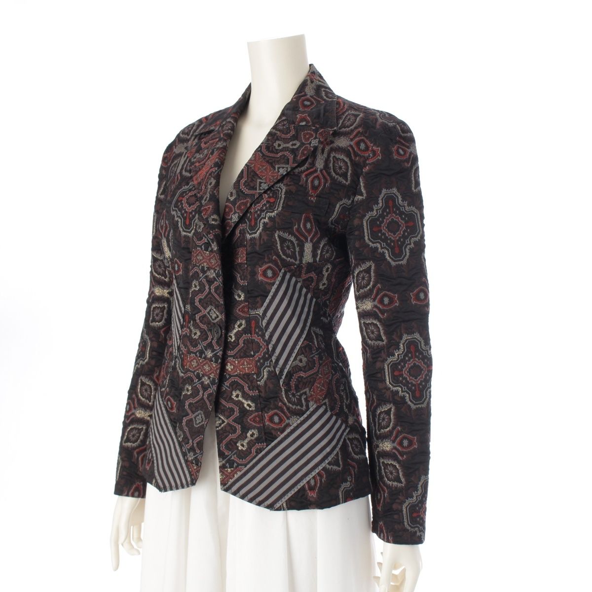 イッセイミヤケ　トップス イッセイミヤケ 総柄 切替 テーラードジャケット トップス IM23FD066