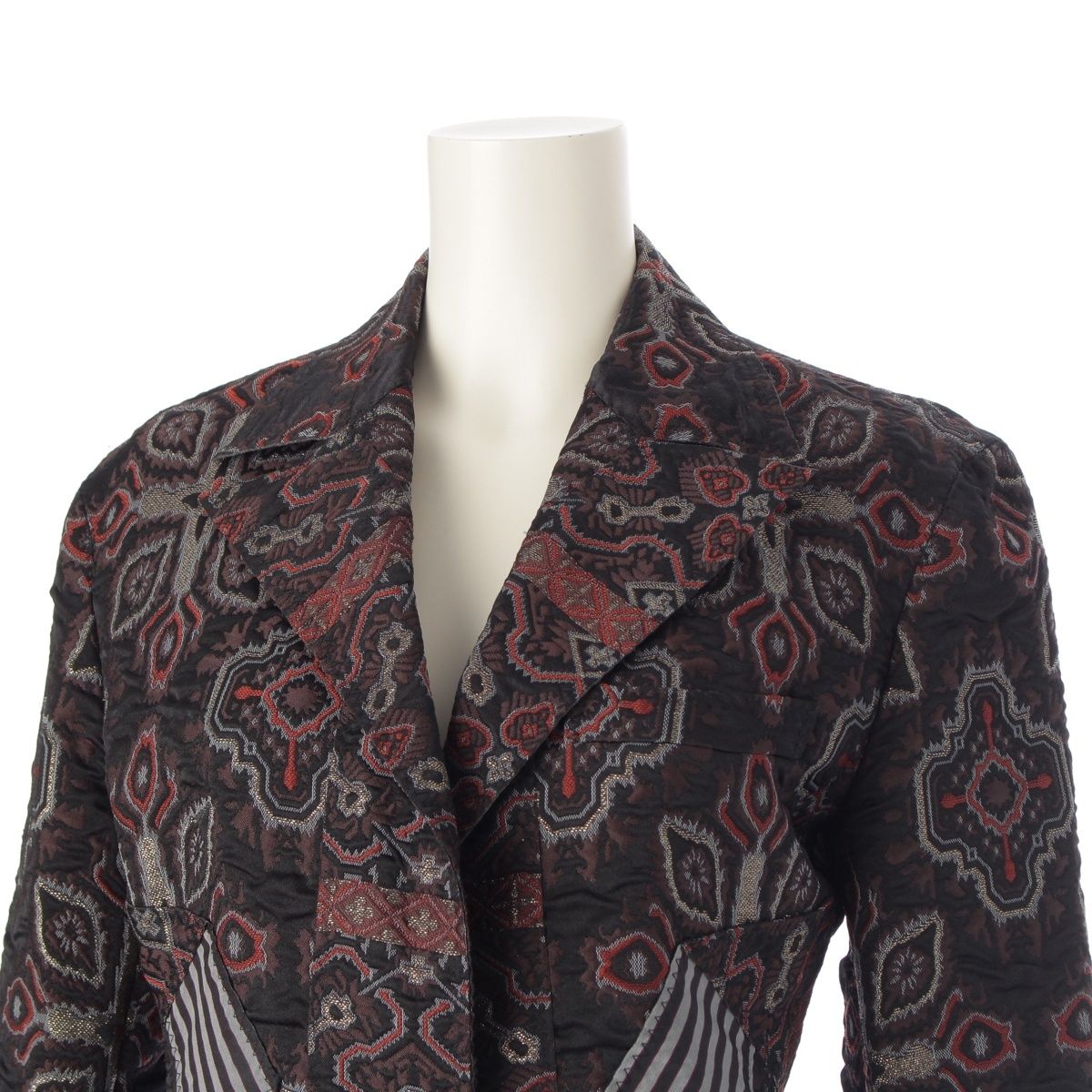 イッセイミヤケ 総柄 切替 テーラードジャケット トップス IM23FD066