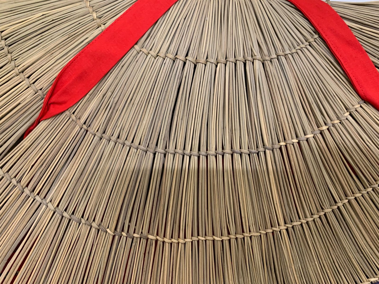 おけさ笠 編み笠 折編笠 おり編笠 赤紐 日本舞踊 阿波踊り 直径56cm 2