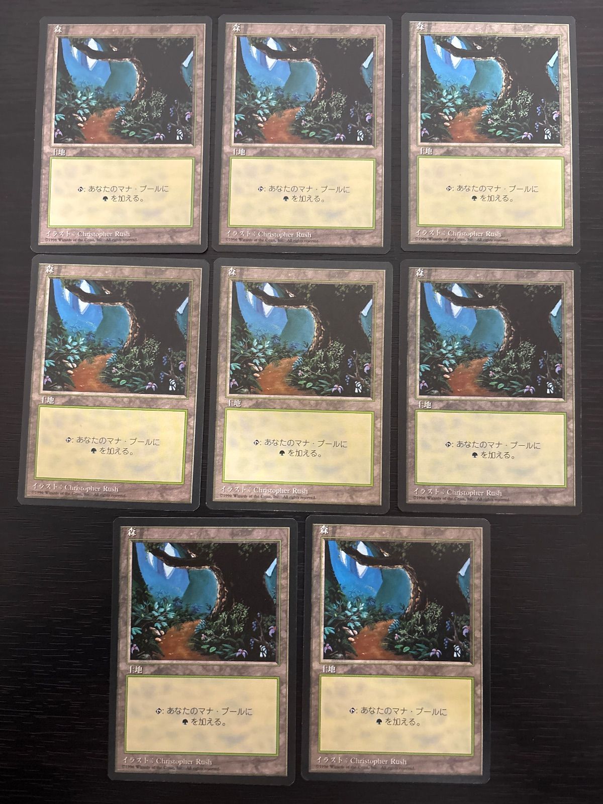 kwq1 50 日黒 日本語 黒枠 基本土地 森/Forest 8枚 型番統ー 日本語 JP