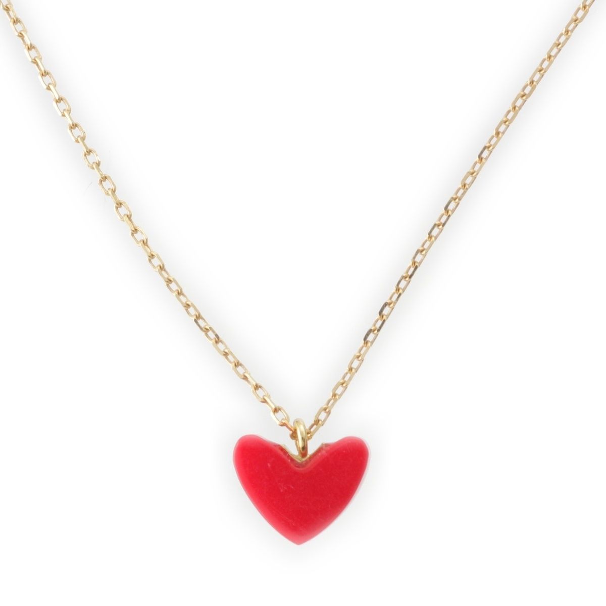 アーカー ティランハート ネックレス K18 ゴールド レッド 0.7g【中古