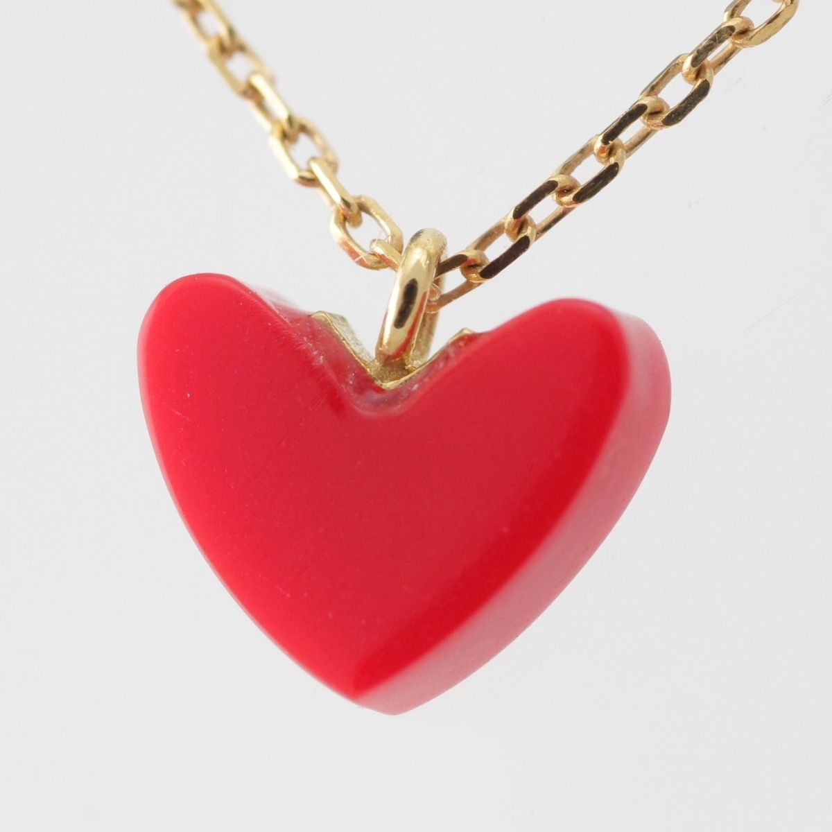 アーカー　ティランハートネックレスネックレス【中古品】 アーカー ティランハート ネックレス K18 ゴールド レッド 0.7g【中古