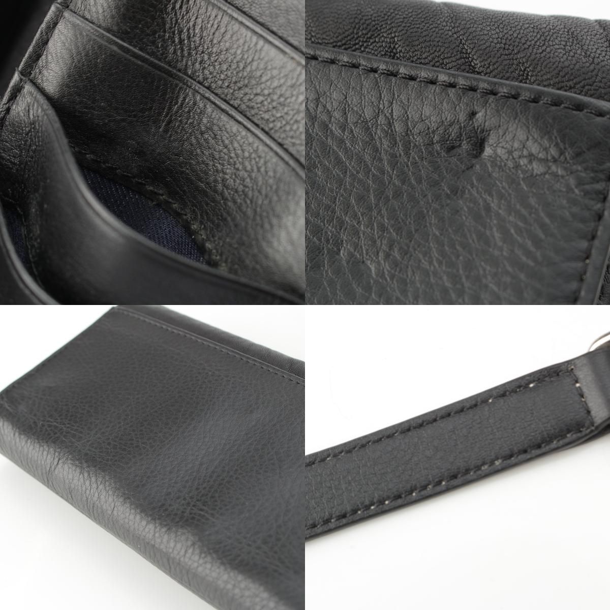 ディーゼル レザー チェーン付き ウォレット 長財布 ブラック【中古 