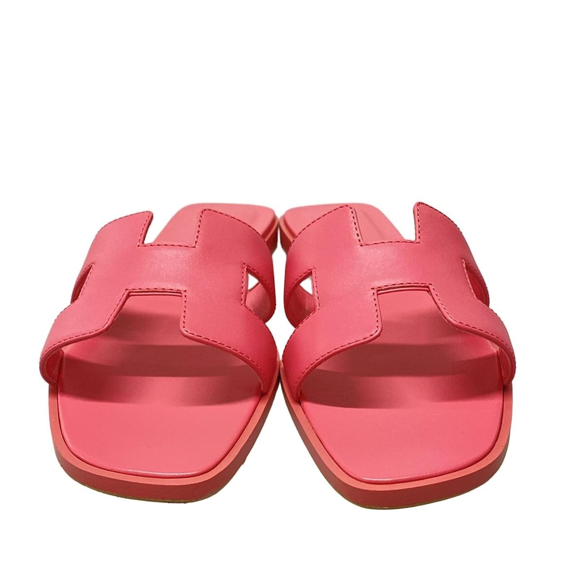 HERMES(エルメス) サンダル 37 レディース オラン ピンク アウトソール