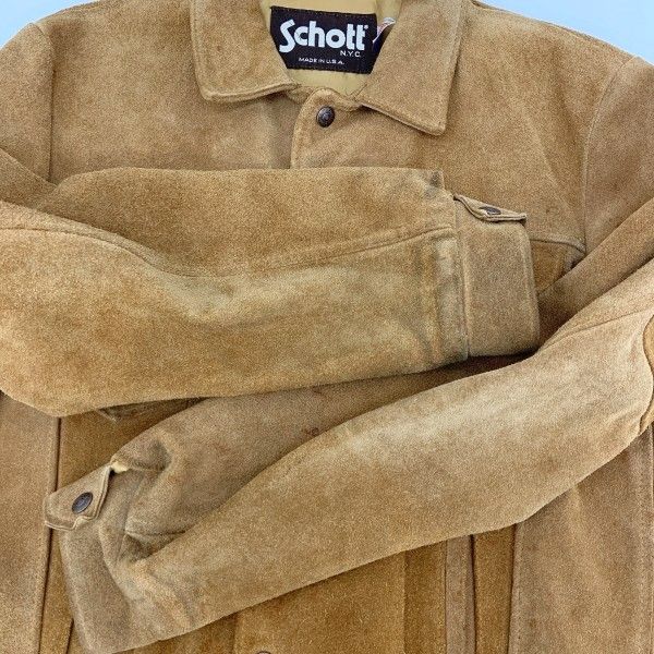 専用　80s USA製 ショット スエード トラッカー ジャケット 茶 M schott ショット スエード トラッカージャケット アメリカ製 ブルゾン