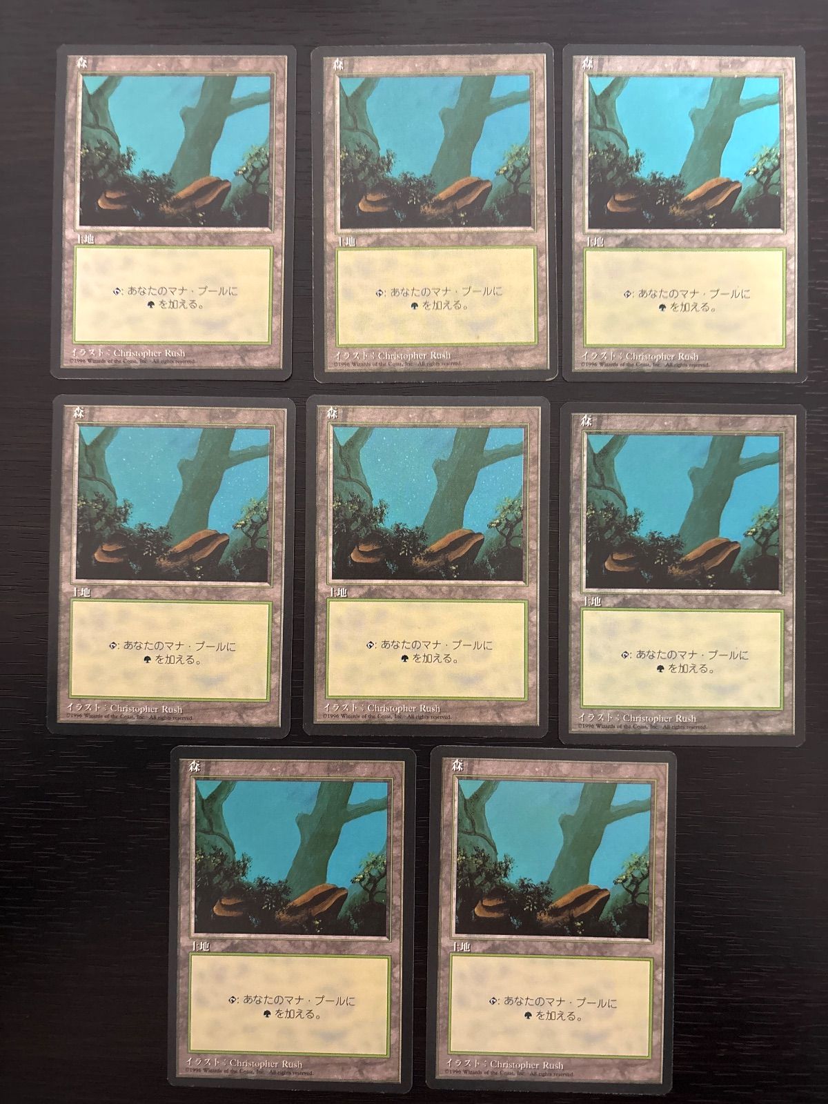 kwq1 53 日黒 日本語 黒枠 基本土地 森/Forest 8枚 型番統ー 日本語 JP