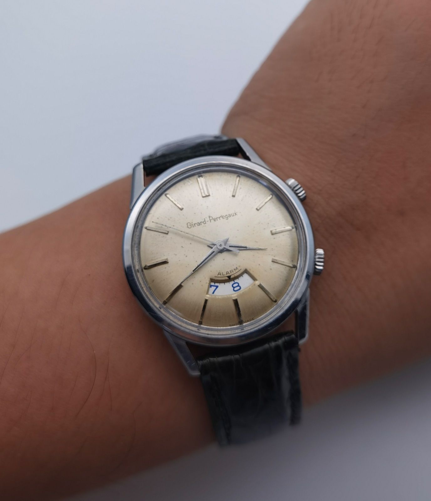 ジラールペルゴ GIRARD PERREGAUX ラウンド アラーム ヴィンテージ SS