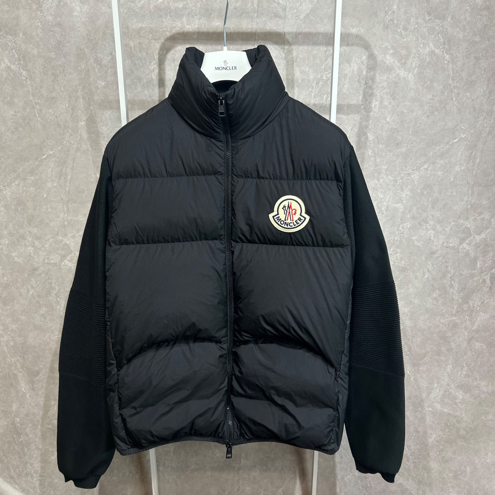 【モンクレール】ハイブリッドダウンニットジャケット ブラック S 美品】 MONCLER モンクレール ハイブリッドダウンニットジャケット黒L
