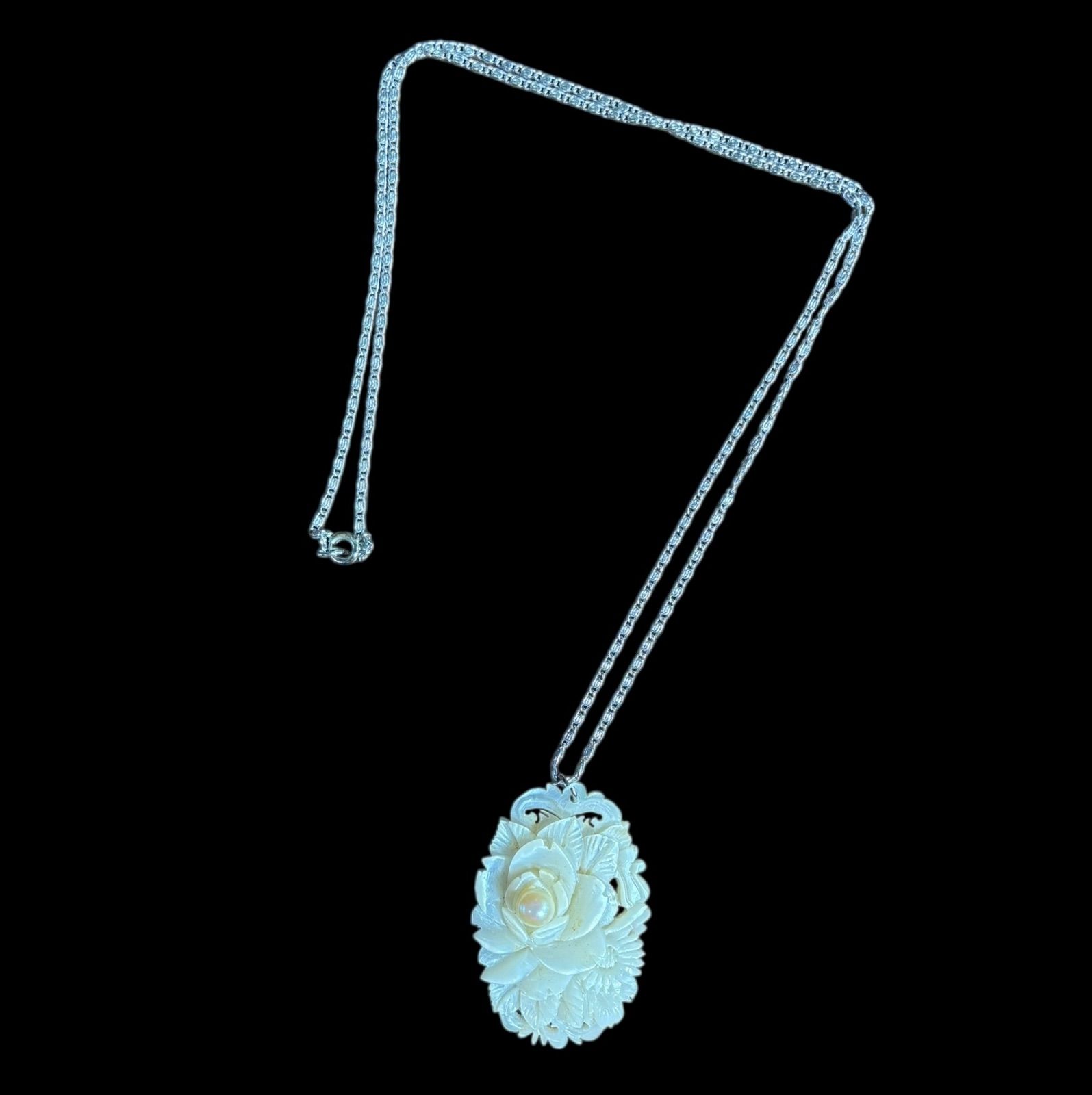 真珠 天然素材 薔薇 ネックレス パール バラ アクセサリー ジュエリー 