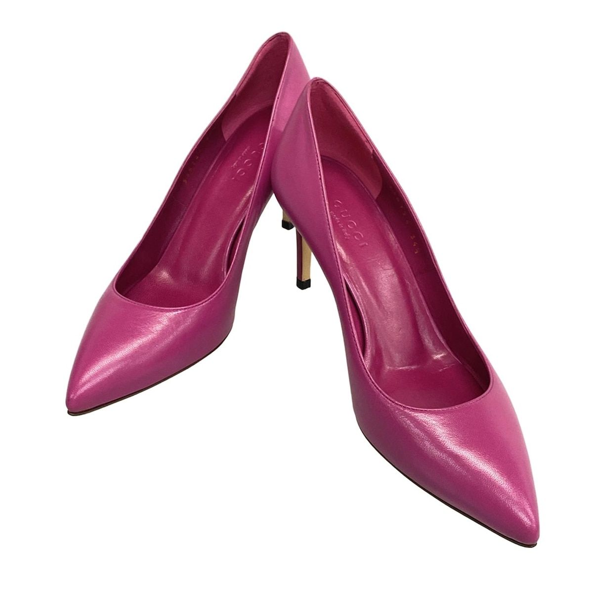 Gucci ピンク　パンプス　36 花柄 フローラル ヒール GUCCI(グッチ) パンプス 34 1/2 レディース美品 338724 ピンク レザー