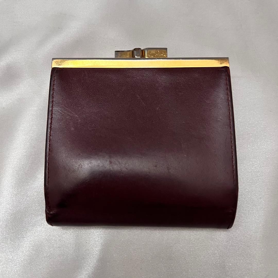 ◇美品◇カルティエ マストライン コンパクト財布 ボルドー×ゴールド