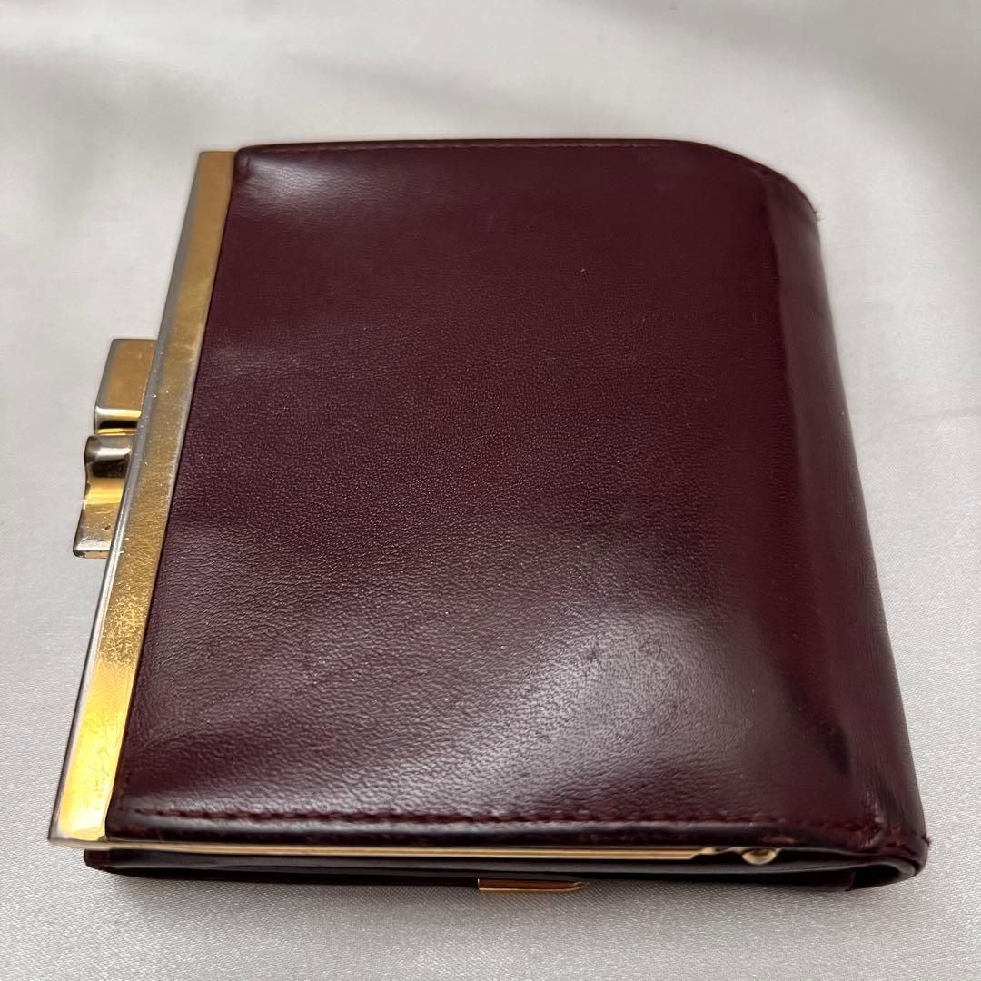 ◇美品◇カルティエ マストライン コンパクト財布 ボルドー×ゴールド