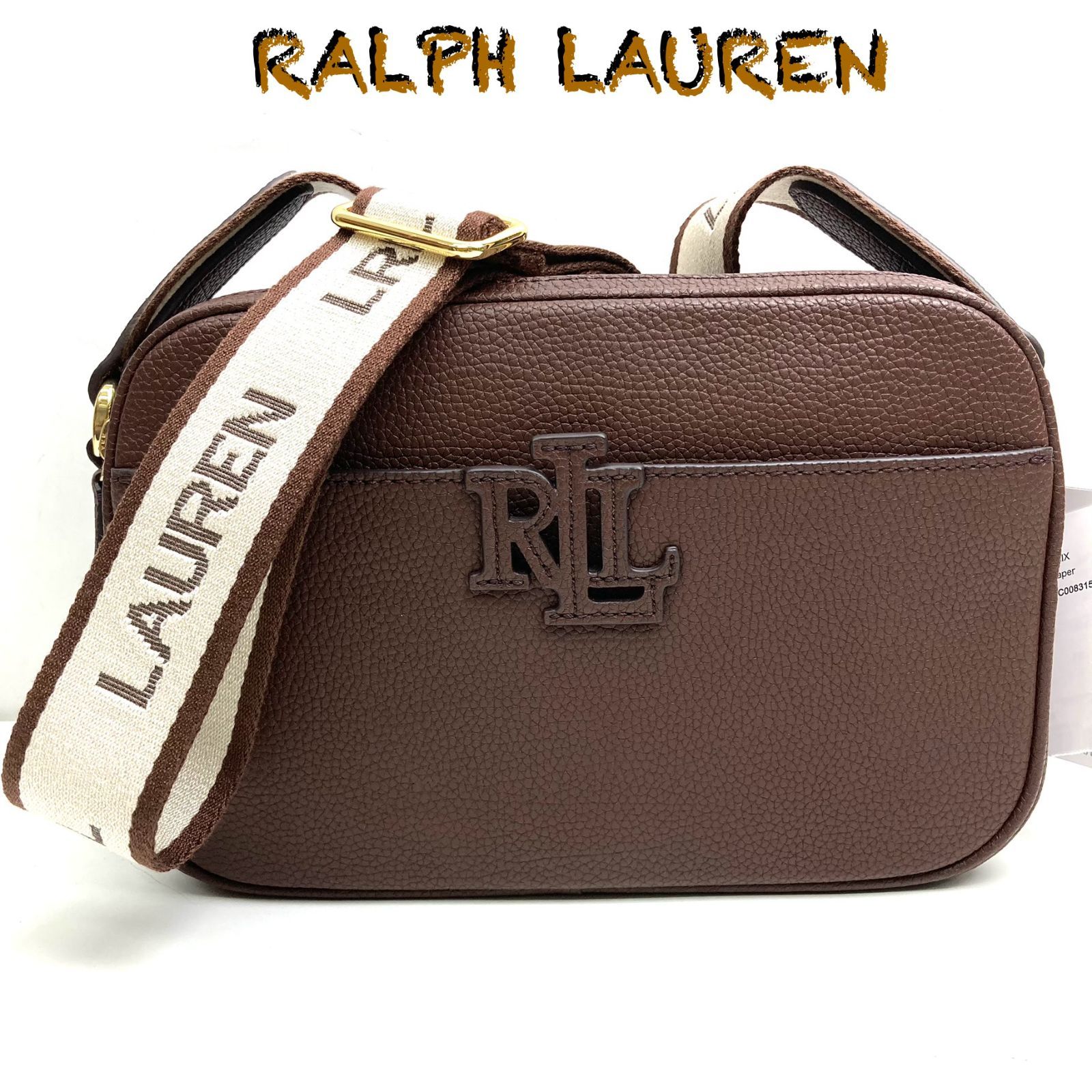 新品 e) RALPH LAUREN ラルフローレン LRL レザー ショルダーバッグ