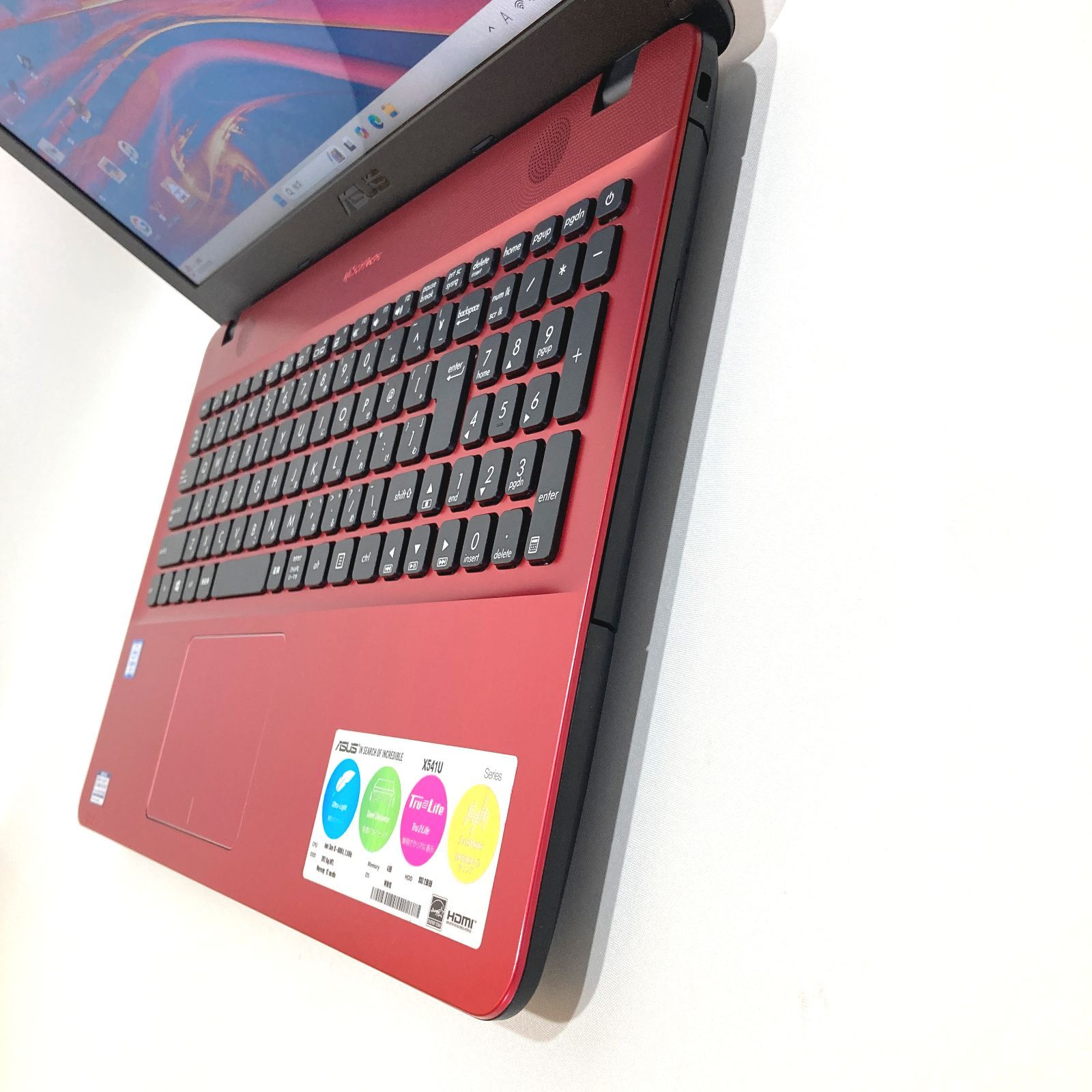 初心者向✨快適i3・カメラ付・DVD◇赤◇すぐ使えるノートパソコン