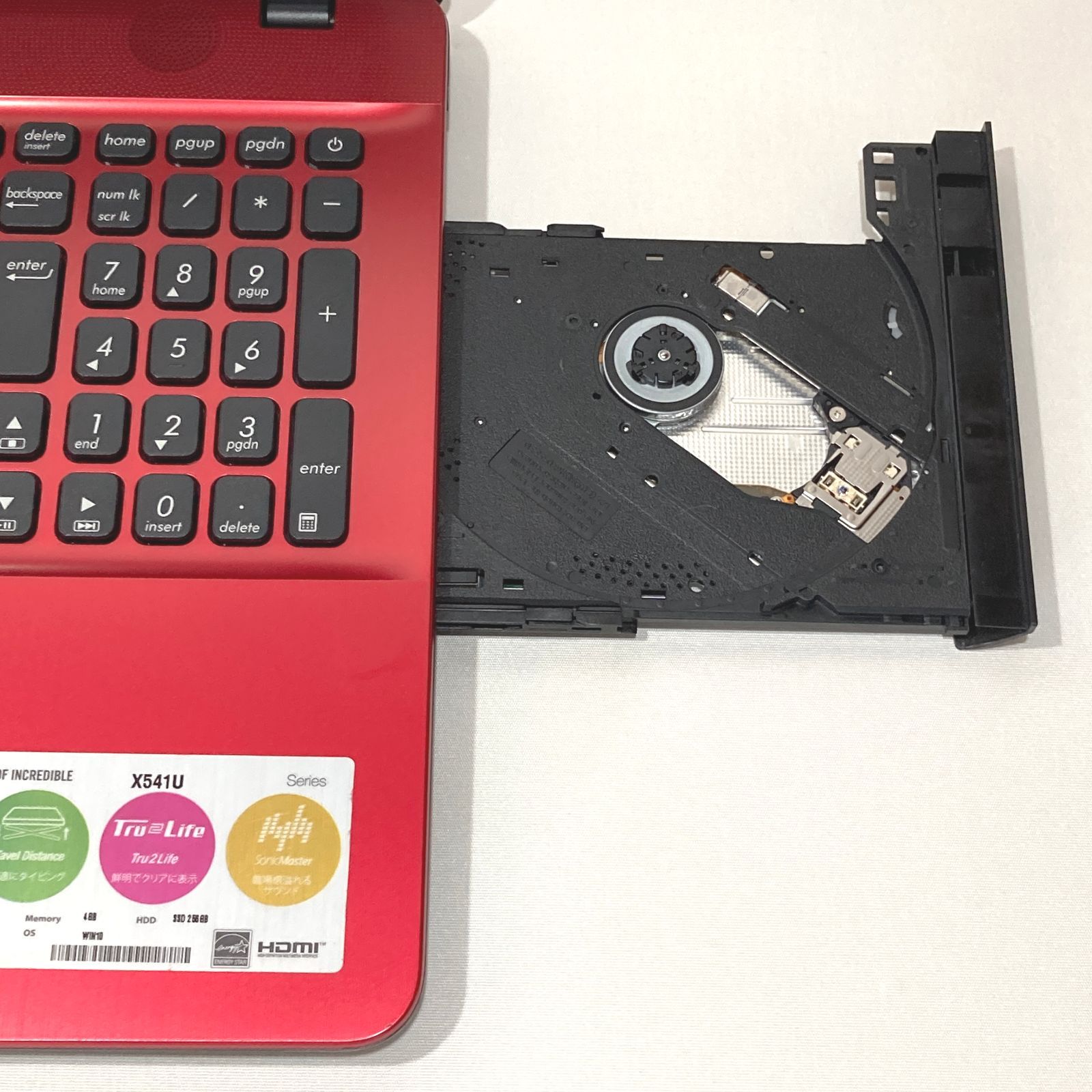 初心者向✨快適i3・カメラ付・DVD◇赤◇すぐ使えるノートパソコン