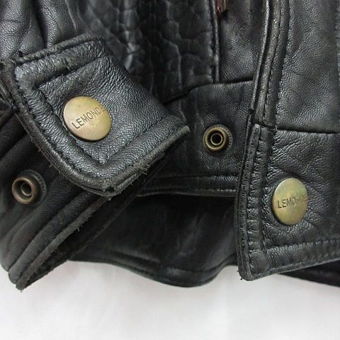 LEMONED ジャケットブラック LEMONDE ジャケット ブルゾン 本革 レザー ブラック 黒 42 - メルカリ